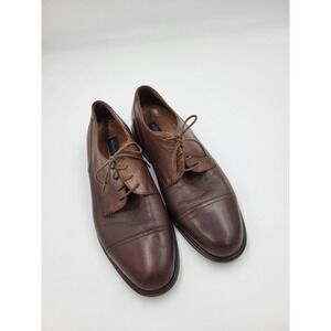 Bostonian Luxe Brown Leather Cap Toe Oxfords Men's Sz 9 Made in Italy‎ Career